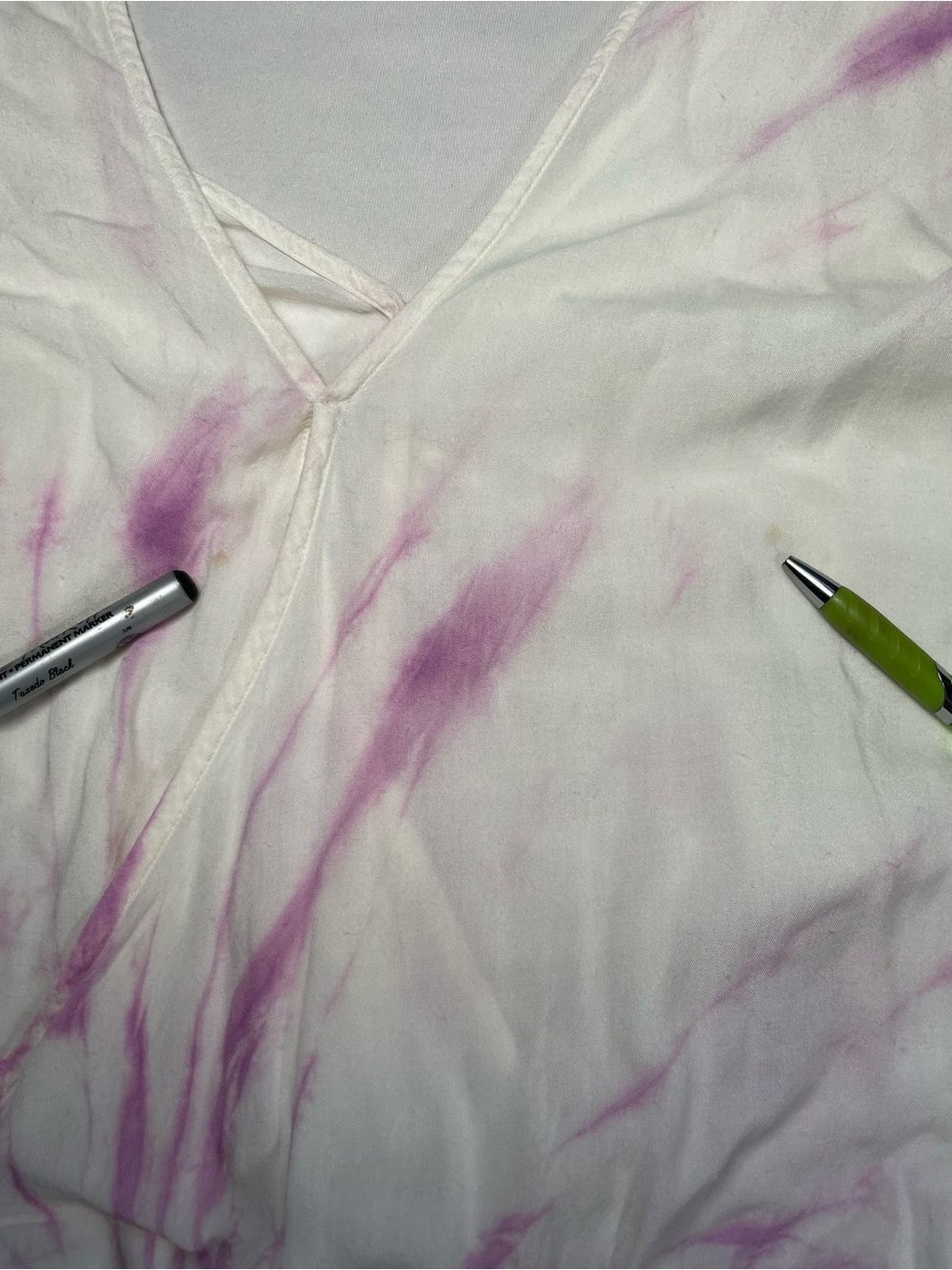 Aakaa Purple And White Tie Dye Romper Bell Sleeves Size Small - Picture 7 of 7